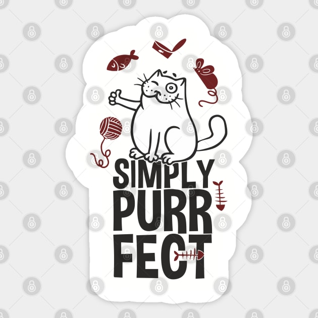 Simply Purrfect Lazy Cat Attitude Sticker by Anticorporati
